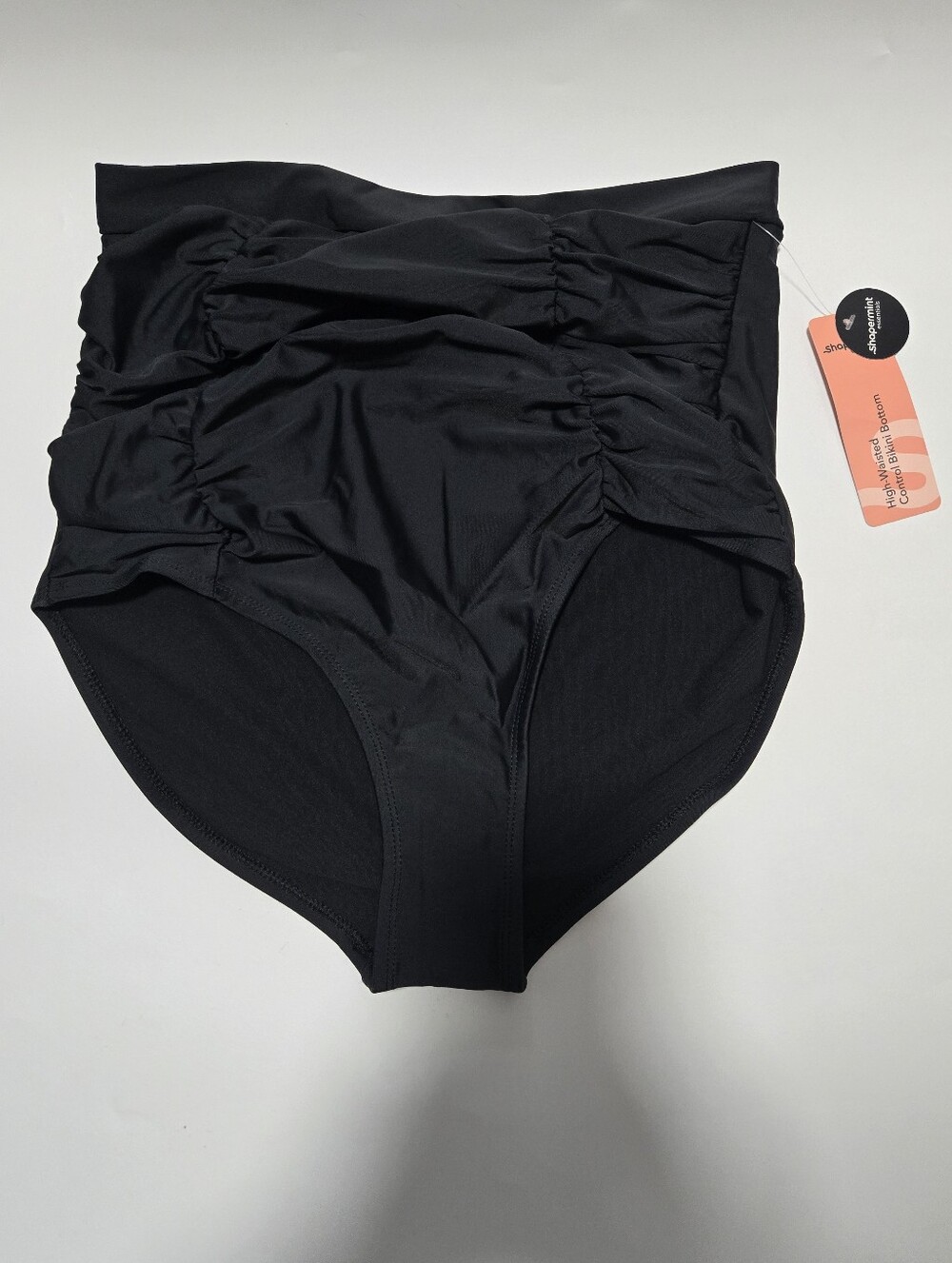 NWT Shapermint Essentials High-Waisted Control Bikini Bottom Size Large Black
